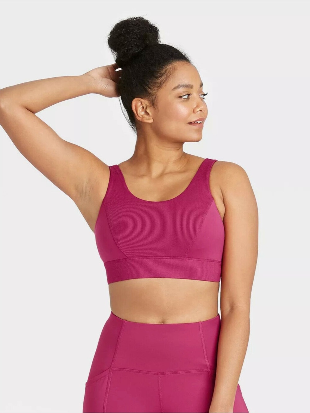 Hot pink sports bra